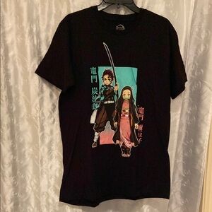 Demon Slayer Anime Black Graphic T-Shirt Men’s Size Large 🔥 YB3